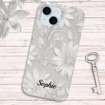 Joli motif floral naturel blanc élégant chic