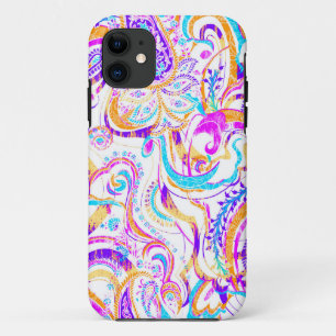 Etui iPhone Case-Mate Joli motif paisley coloré blanc