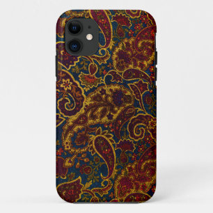 Coque Case-Mate Pour iPhone Joli motif paisley vintage marron foncé