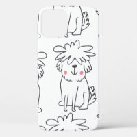 Joli motif sans couture à main avec mignon doodé f