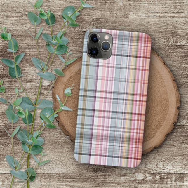Coques Case-Mate iPhone Joli motif tartan rose bleu rouge violet pastel (Créateur téléchargé)