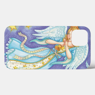 Etui iPhone 13 Joli Noël, Ange Musicien Jouant de Son Cor