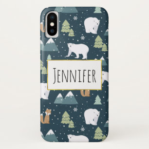 Case-Mate iPhone Case Joli Noël Animaux d'hiver Motif rustique