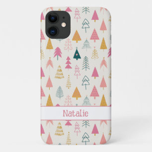 Case-Mate iPhone Case Joli Noël Arbres Roses Bleues Nom du Motif