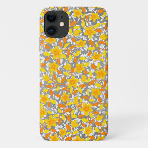 Case-Mate iPhone Case Joli orange jaune fleurs blanches motif