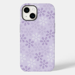Coque Pour iPhone 14 Joli Pastel Purple Snowflakes Téléphone Case