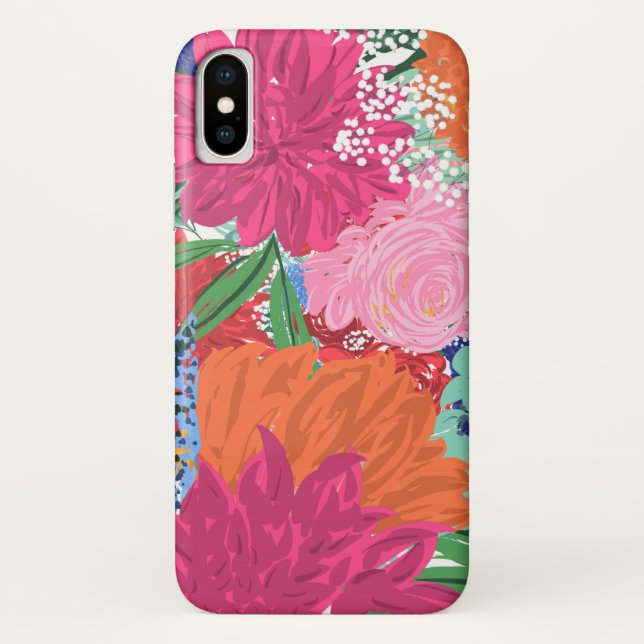 Coques Case-Mate iPhone Joli Peint À La Main Fleurs Colorées (Dos)