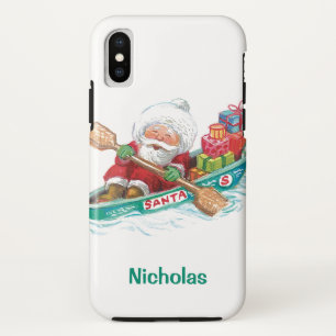 Etui iPhone Case-Mate Joli Père Noël de dessin animé dans un bateau à ra