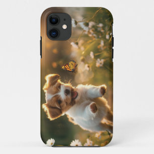 Case-Mate iPhone Case Joli petit chiot à la recherche d'un papillon