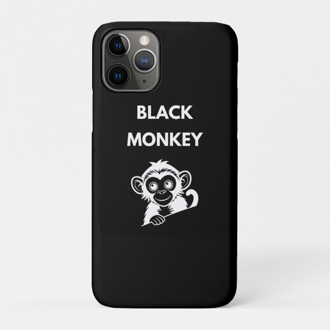 Coques Case-Mate iPhone Joli Petit Singe Noir (Dos)