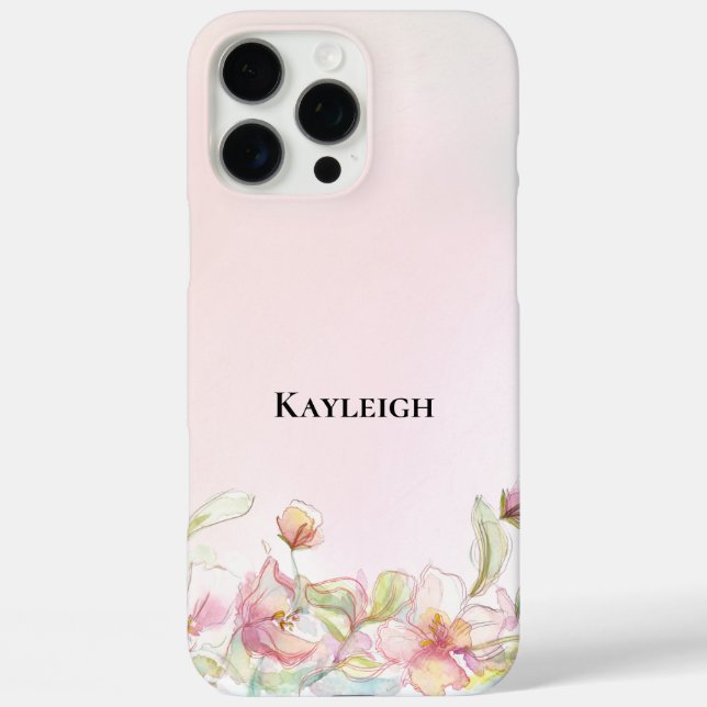 Coques Case-Mate iPhone Joli rose rose floral (Verso)