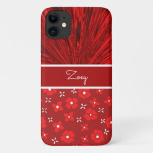 Etui iPhone Case-Mate Joli satin rouge n Fleurs Monogramme