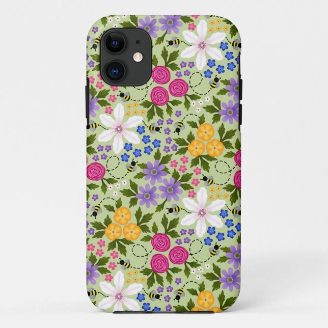 Coques Case-Mate iPhone Jolie abeilles et papillons Floral (Dos)