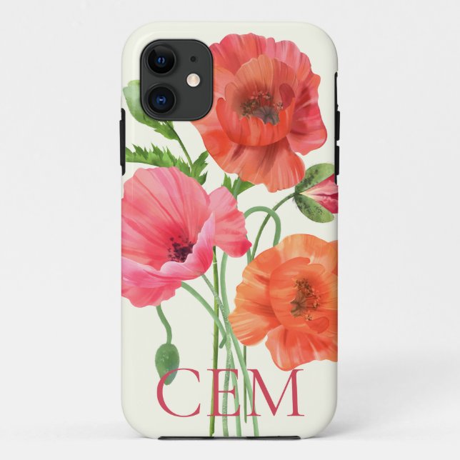 Coques Case-Mate iPhone Jolie boîte de téléphone de Poppies (Dos)