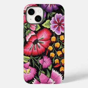 Coque Pour iPhone 14 Jolie broderie mexicaine Fleurs colorées