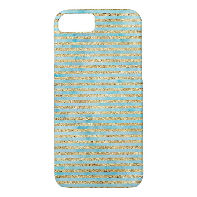 Coques Case-Mate iPhone Jolie étincelle d'or Aqua (Dos)
