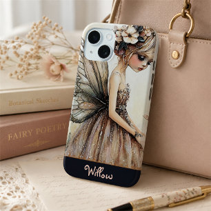 Coque Pour iPhone 15 Jolie Fée Florale Rose Pastel Personnalisée