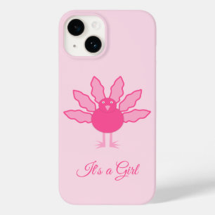 Coque Pour iPhone 14 Jolie fille rose Thanksgiving Turquie Custom