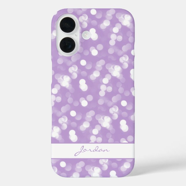 Coques Case-Mate iPhone Jolie Lavande et lumières étincelantes blanches av (Verso)