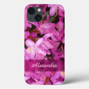 iPhone 13 Coque Jolie photo de fleur rose personnalisée