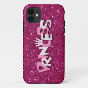 Coques Pour iPhone Jolie Princesse Rose Pailletée Brillante