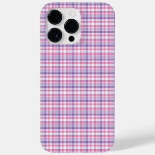 COQUE POUR POUR iPhone 14 PRO MAX JOLIE ROSE ET PURPLE PLAID