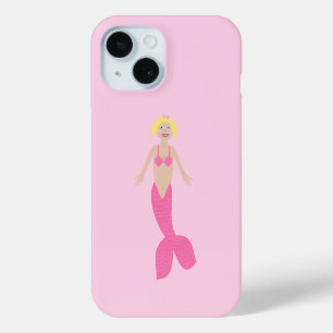 Coque Pour iPhone 15 Jolie sirène d'Imaginaire rose