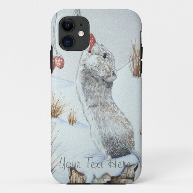 Coques Case-Mate iPhone jolie souris de champ neige d'hiver (Dos)
