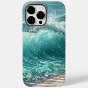 Coque Pour Pour iPhone 14 Pro Max Jolie vague bleue avec étincelles