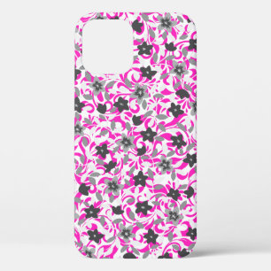 Case-Mate iPhone Case Jolies fleurs abstraites roses grises blanches