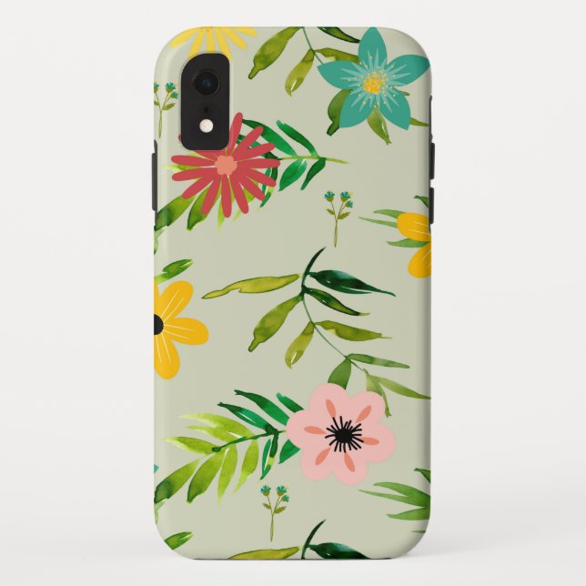 Coques Case-Mate iPhone Jolies fleurs et Feuilles mixtes (Dos)