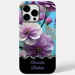 Coque Pour Pour iPhone 14 Pro Max Jolies fleurs rose violet lilas bleu