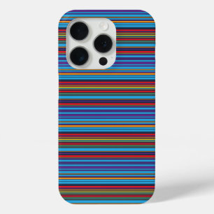 Coque iPhone 15 Pro Jolies rayures bleu violet