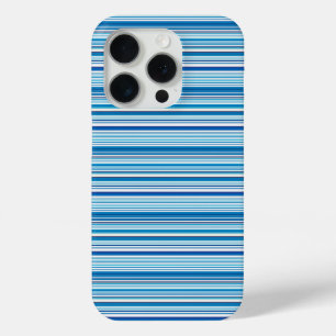 Coque iPhone 15 Pro Jolies rayures bleues blanches