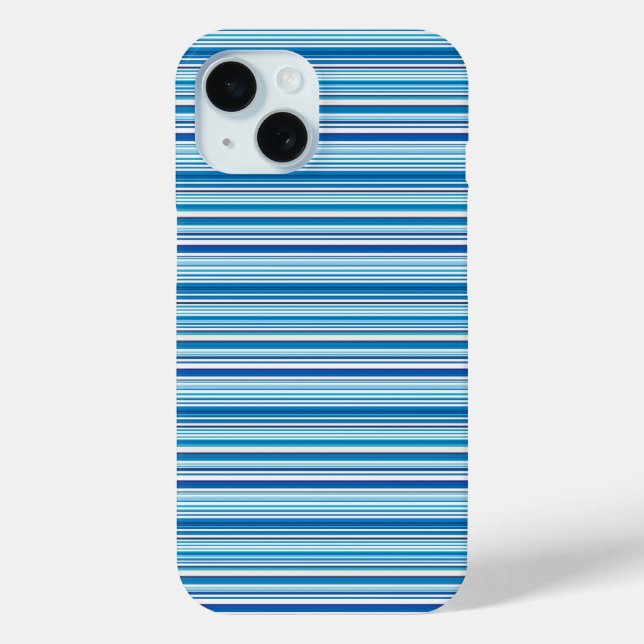 Coques Case-Mate iPhone Jolies rayures bleues blanches (Verso)