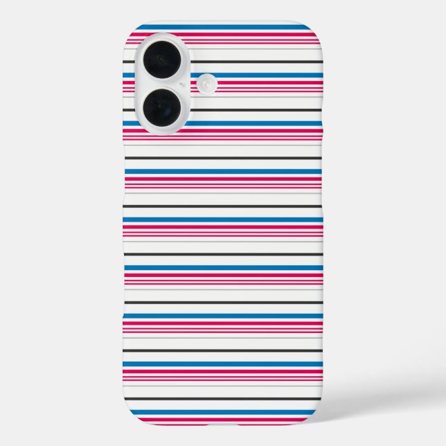 Coques Case-Mate iPhone Jolies rayures bleues blanches (Verso)