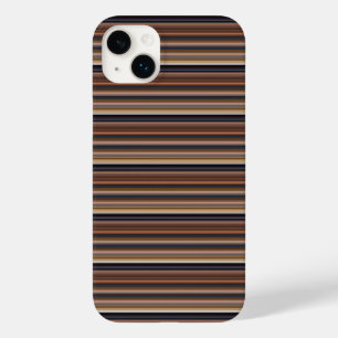 Coque Pour iPhone 14 Plus Jolies rayures bleues marron