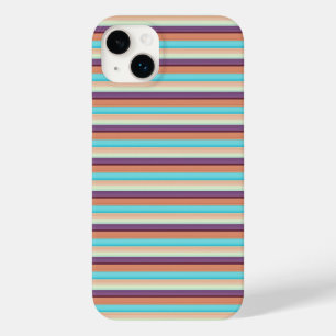 Coque Pour iPhone 14 Plus Jolies rayures bleues marron
