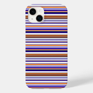 Coque Pour iPhone 14 Plus Jolies rayures bleues orange