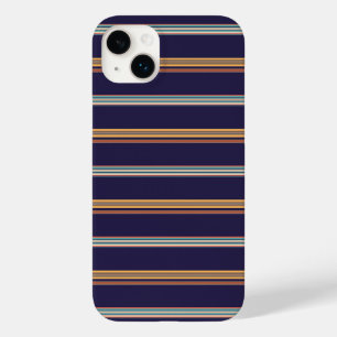 Coque Pour iPhone 14 Plus Jolies rayures bleues rétro