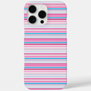 Coques iPhone 16 Pro Max Jolies rayures bleues roses