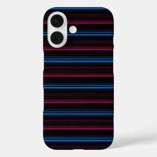 Coques iPhone 16 Jolies rayures bleues roses