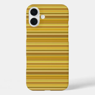 Coques iPhone 16 Plus Jolies rayures brunes dorées