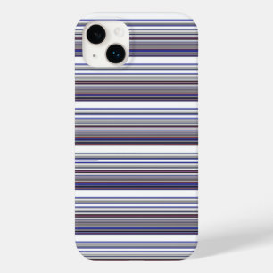 Coque Pour iPhone 14 Plus Jolies rayures grises bleues modernes
