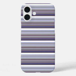 Coques iPhone 16 Plus Jolies rayures grises bleues modernes