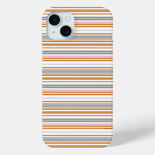 Coque iPhone 15 Mini Jolies rayures grises marron
