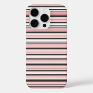 Coques iPhone 16 Pro Jolies rayures grises roses