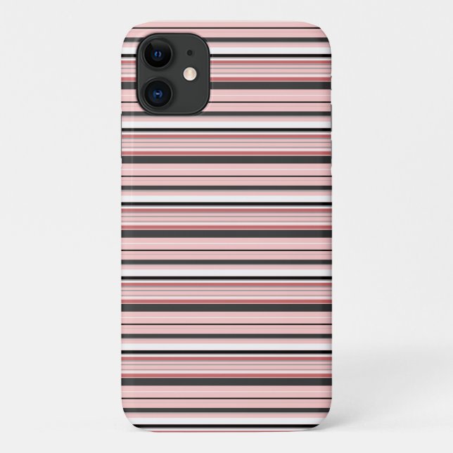 Coques Case-Mate iPhone Jolies rayures grises roses (Dos)