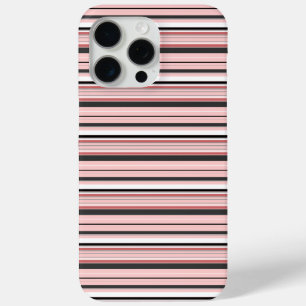 Coque iPhone 15 Pro Max Jolies rayures grises roses