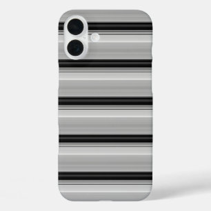Coques iPhone 16 Plus Jolies rayures noir gris